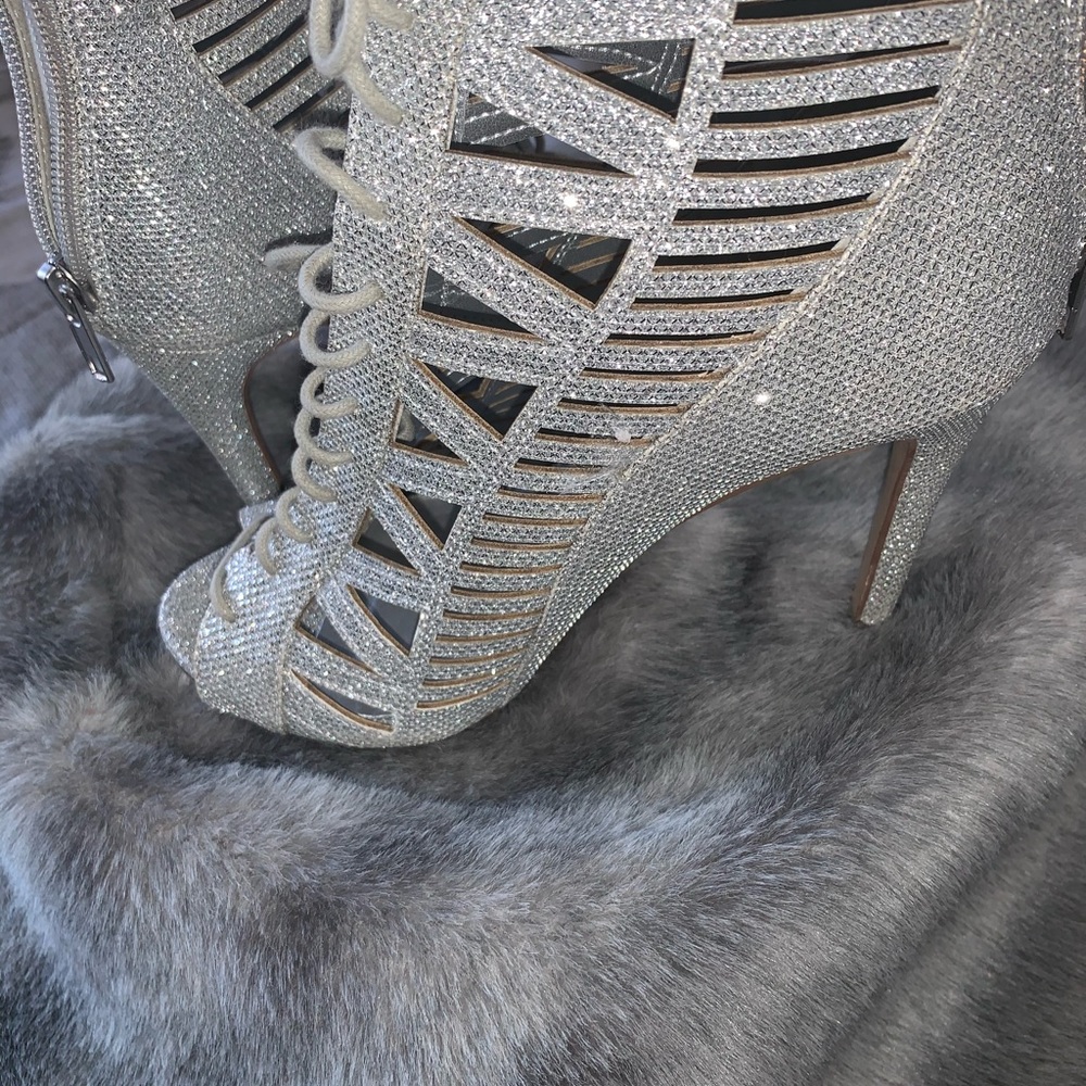 Silver glitter shoes